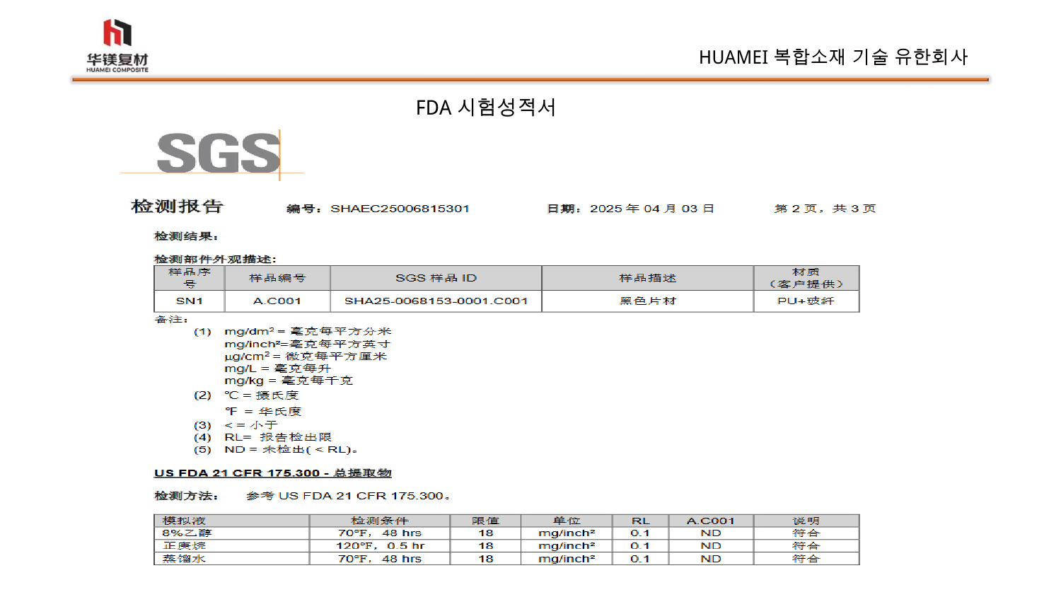 FDA 규정 관련 추출 시험